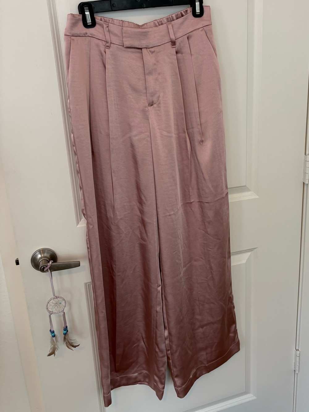 a new day Satin Maxi Wide-Leg Pants - Rose
